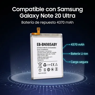 Batería para Samsung Note 20 Ultra 4370mAh — detalle de celda
