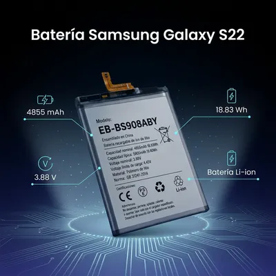 Batería para Samsung S22 Plus 4855mAh — vista posterior
