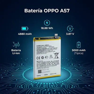 Batería para Oppo A57 4G 4880mAh — vista posterior