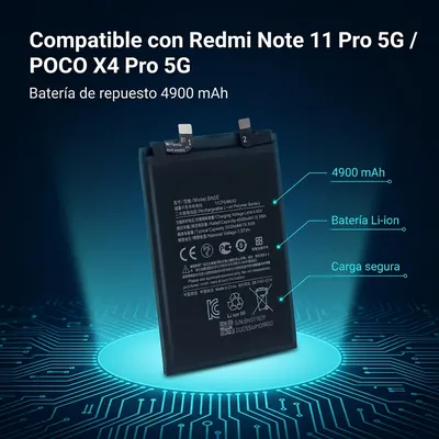 Batería para Redmi Note 11 Pro 5G 5000mAh — detalle de celda