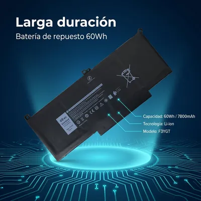 Batería para Dell F3YGT 7800mAh — detalle de celda