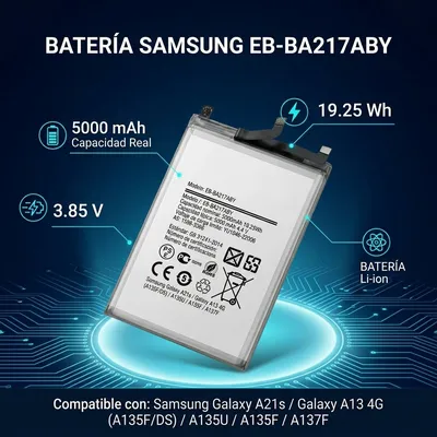 Batería para Samsung A21S 4900mAh — vista posterior