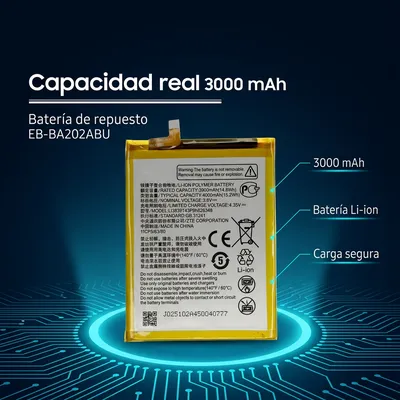 Batería para Samsung A10 2920mAh — detalle de celda