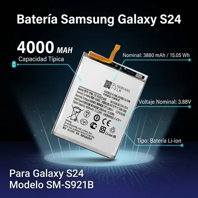 Batería para Samsung S24 3880mAh — vista posterior