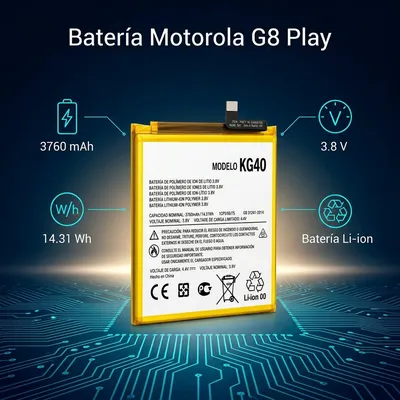 Batería para Moto G8 Play 3760mAh — vista posterior