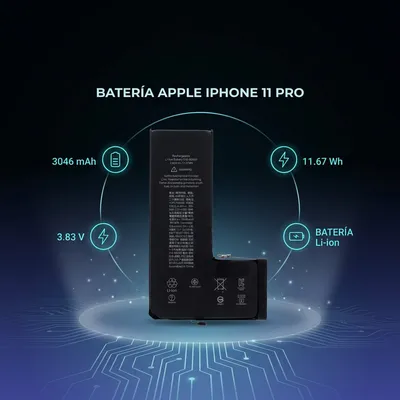 Batería para iPhone 11 Pro 3046mAh — vista posterior