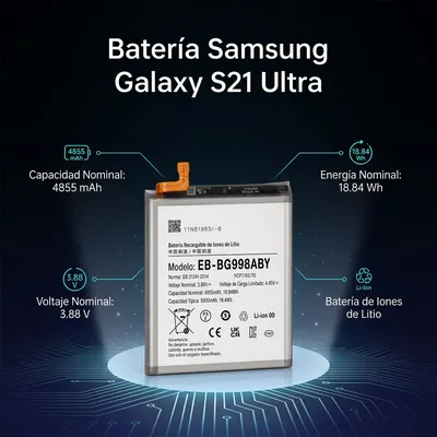 Batería para Samsung S21 Ultra 5000mAh — vista posterior