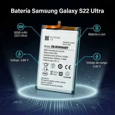 Batería para Samsung S22 Ultra 4370mAh — vista posterior