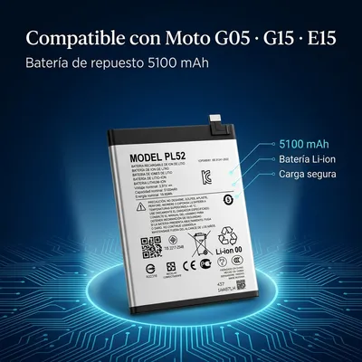 Batería para Moto G05 5200mAh — detalle de celda