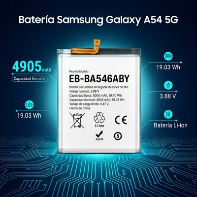 Batería para Samsung A54 5G 4905mAh — vista posterior