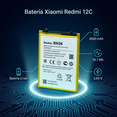 Batería para Redmi 12C 5100mAh — vista posterior