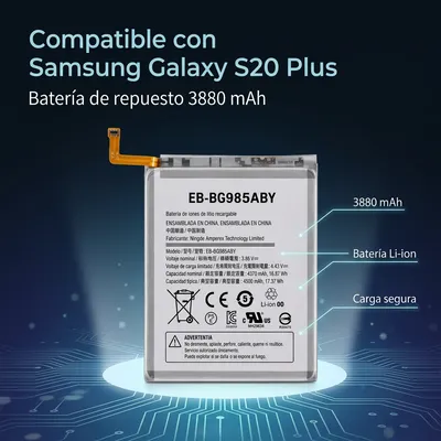 Batería para Samsung EB-BG980ABY Galaxy S20+ 4000mAh — detalle de celda