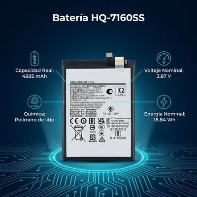 Batería para Samsung A06 4885mAh — vista posterior