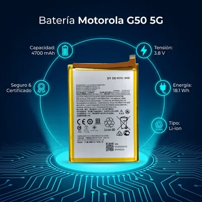 Batería para Moto G50 5G 4700mAh — vista posterior