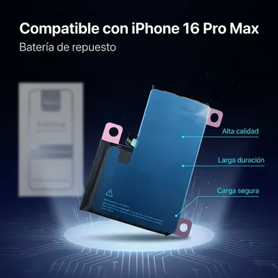 Batería para iPhone 16 Pro Max — detalle de celda