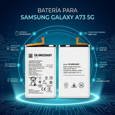 Batería para Samsung A73 5G 4860mAh — vista posterior