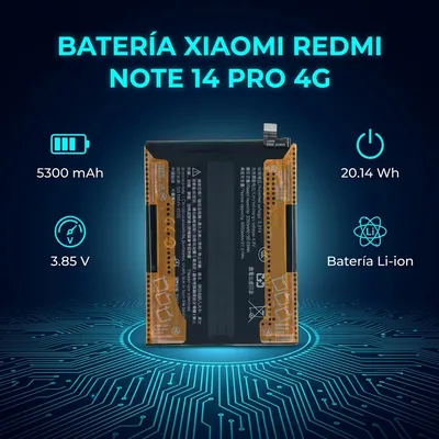 Batería para Redmi Note 14 Pro 4G 5500mAh — vista posterior