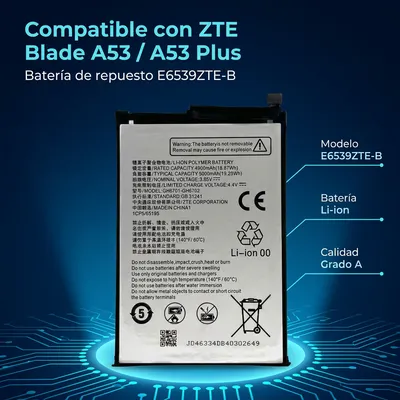 Batería para ZTE Blade A53 — detalle de celda