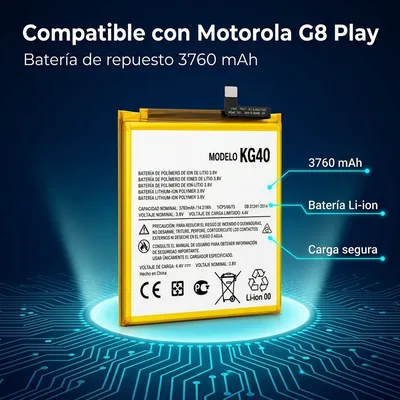 Batería para Moto G8 Play 3760mAh — detalle de celda