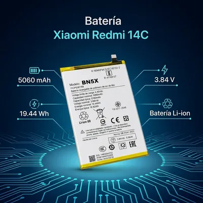 Batería para Redmi 14C 5060mAh — vista posterior