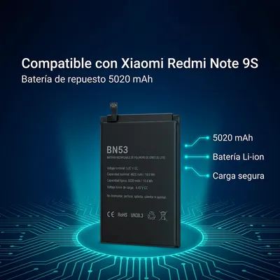 Batería para Redmi Note 9S — detalle de celda