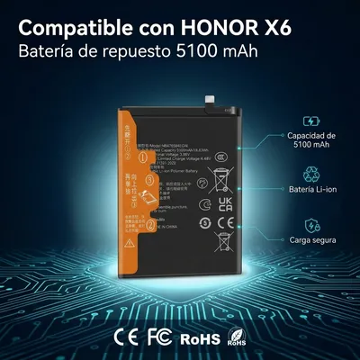 Batería para Honor X6 5100mAh — detalle de celda