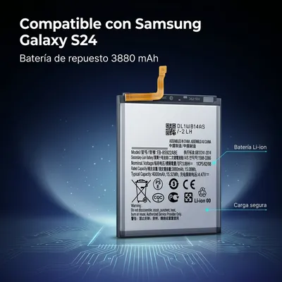Batería para Samsung S24 3880mAh — detalle de celda