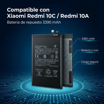 Batería para Redmi 10C 3390mAh — detalle de celda