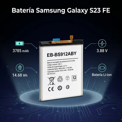 Batería para Samsung S23 FE 3785mAh — vista posterior
