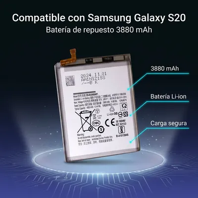 Batería para Samsung S20 3880mAh — detalle de celda