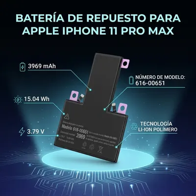 Batería para iPhone 11 Pro Max 3969mAh — vista posterior