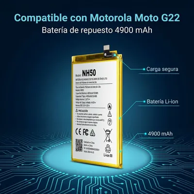 Batería para Moto G22 4900mAh — detalle de celda