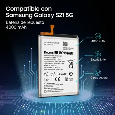 Batería para Samsung S21 4370mAh — detalle de celda