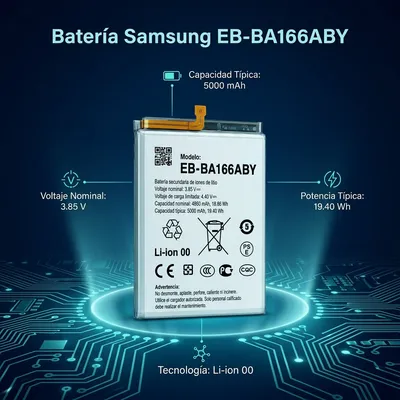 Batería para Samsung A16 4G 4890mAh — vista posterior