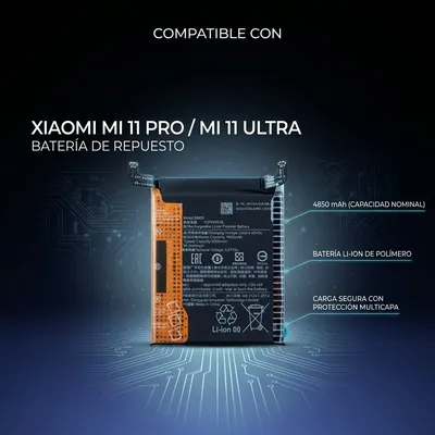 Batería para Mi 11 Pro 4850mAh — detalle de celda