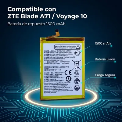 Batería para ZTE Blade A71 1500mAh — detalle de celda