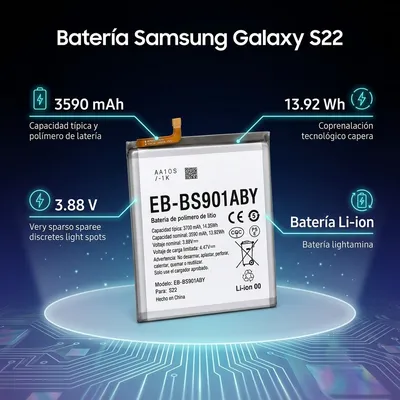Batería para Samsung S22 3590mAh — vista posterior