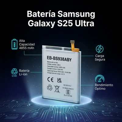 Batería para Samsung S25 Ultra 4855mAh — vista posterior