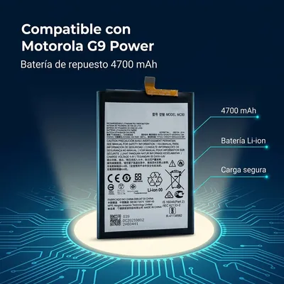 Batería para Moto G9 Power 4700mAh — detalle de celda