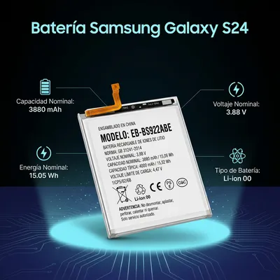 Batería para Samsung S24 Plus 3880mAh — vista posterior
