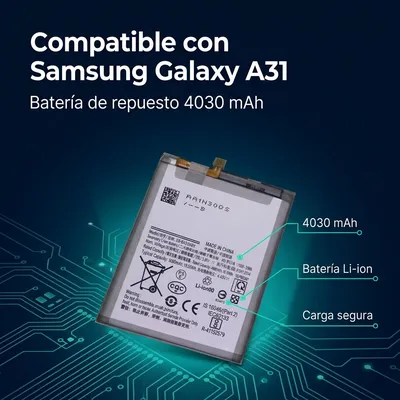 Batería para Samsung A31 4030mAh — detalle de celda