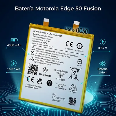 Batería para Moto Edge 50 Fusion 4350mAh — vista posterior