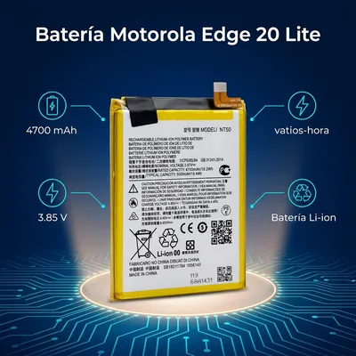 Batería para Moto Edge 20 Lite 4700mAh — vista posterior
