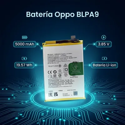 Batería para Oppo A38 5000mAh — vista posterior