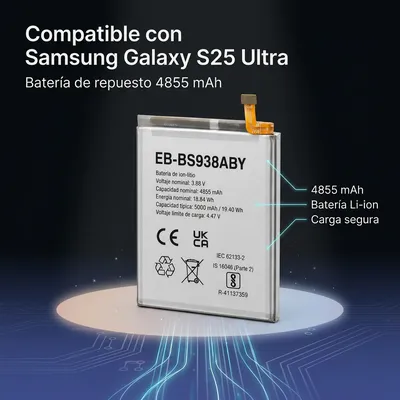 Batería para Samsung S25 Ultra 4855mAh — detalle de celda