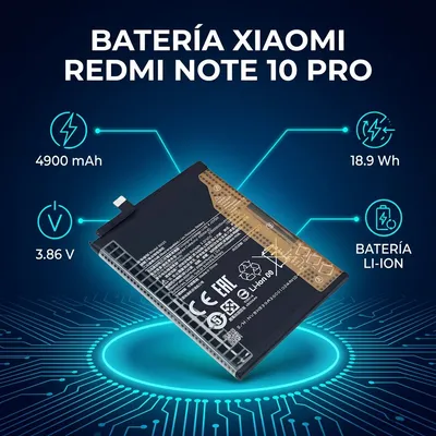 Batería para Redmi Note 10 Pro 5G 4900mAh — vista posterior