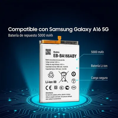 Batería para Samsung A16 4G 4890mAh — detalle de celda