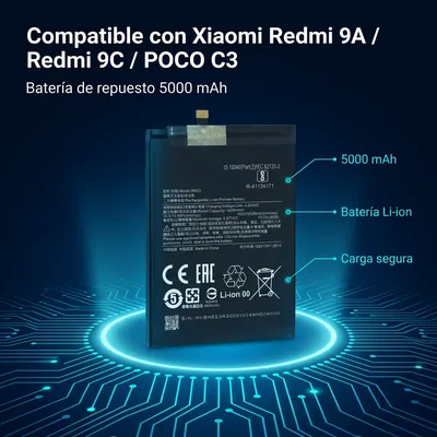 Batería para Redmi 9A 2920mAh — detalle de celda