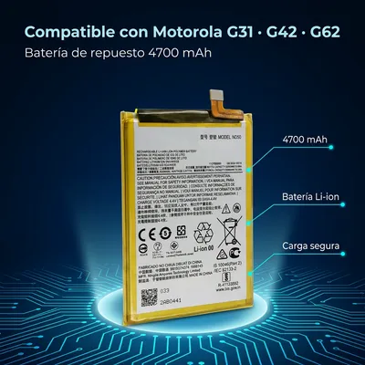 Batería para Moto G31 4700mAh — detalle de celda