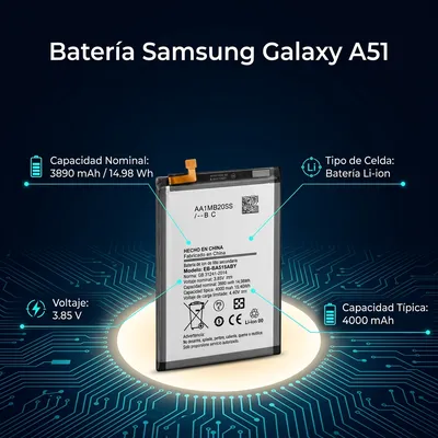Batería para Samsung A51 3890mAh — vista posterior
